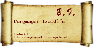 Burgmayer Izaiás névjegykártya